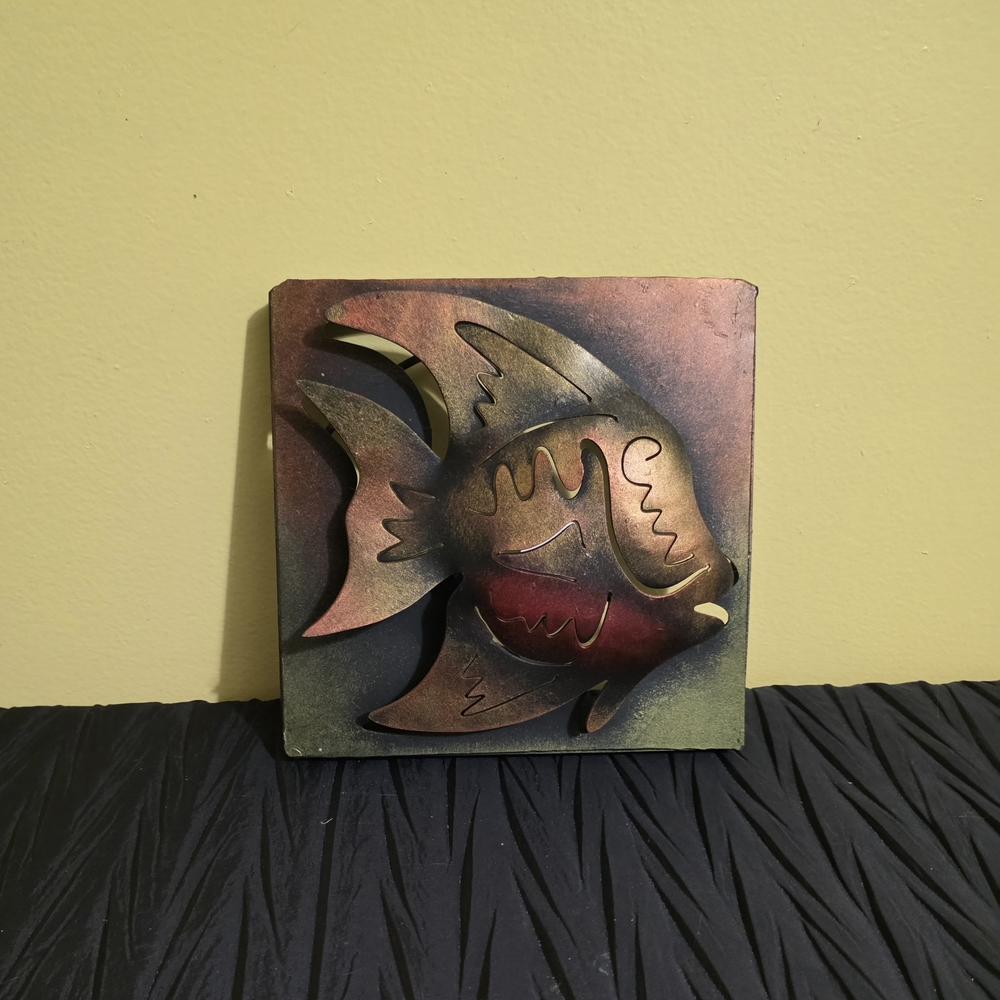 Cancun Mexico Artistic Fish Wall Decor in Earthy Tones